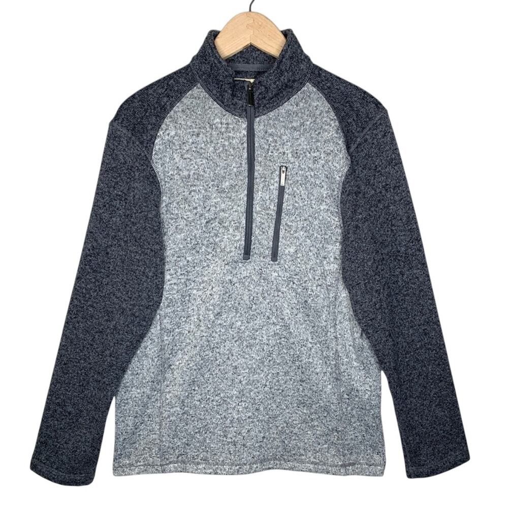 Woolrich Mens Fleece Quarter-Zip Sweater Size XL Gray Outdoor Gorpcore Layers